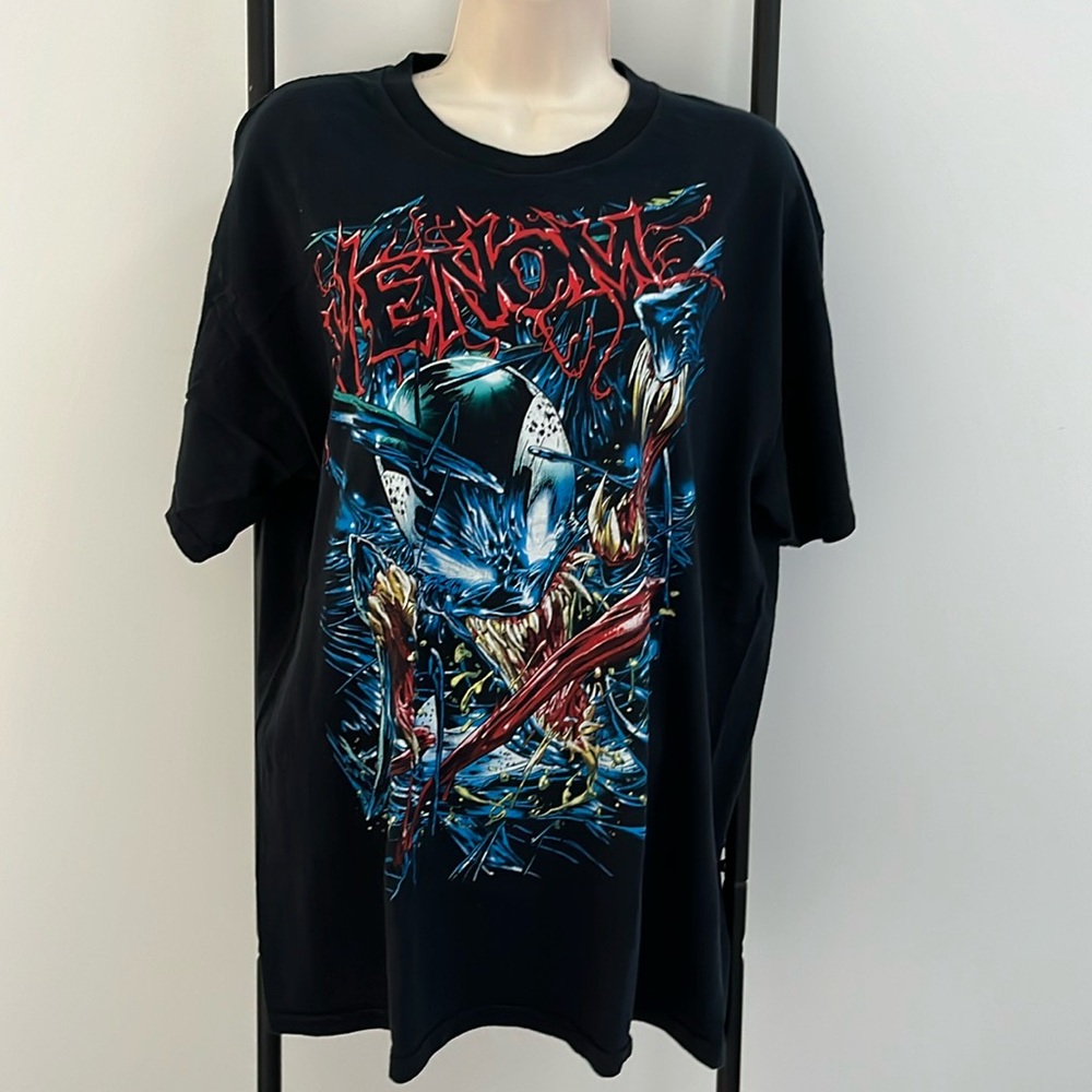 Vintage Marvel Mad Engine Venom Tee Graphic T-shirt Black Men Size L